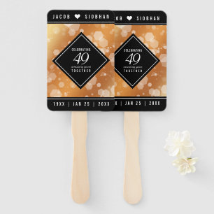 Elegant 49th Copper Wedding Anniversary Hand Fan