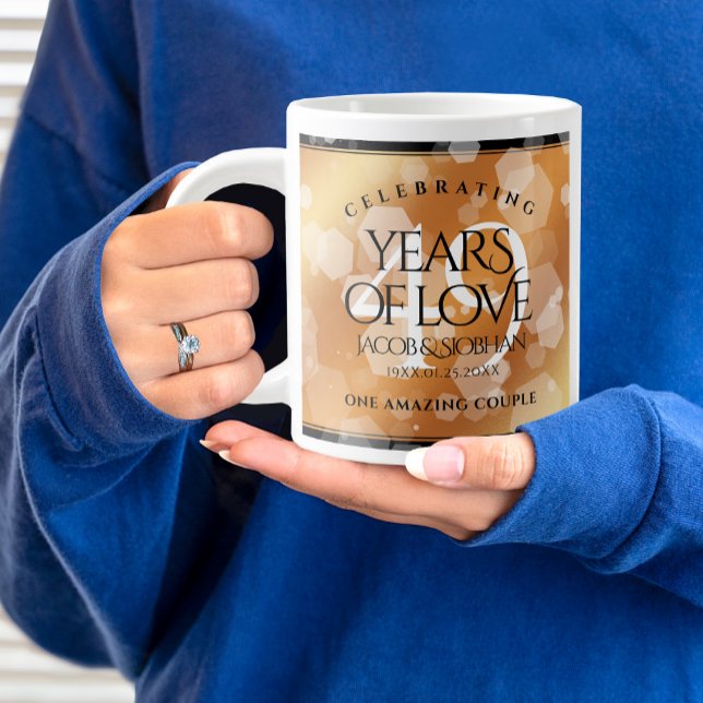 Elegant 49th Copper Wedding Anniversary Large Coffee Mug (Elegant 49th Copper Wedding Anniversary Jumbo Coffee Mug Cover Photo.)