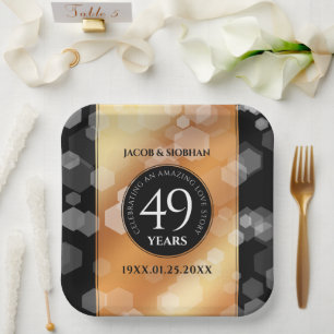 Elegant 49th Copper Wedding Anniversary Paper Plate