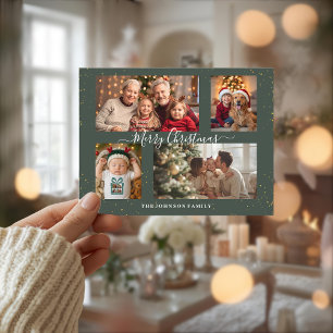 Elegant 4 Photo Christmas Card