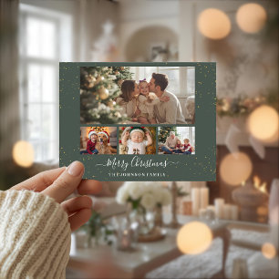 Elegant 4 Photo Christmas Card