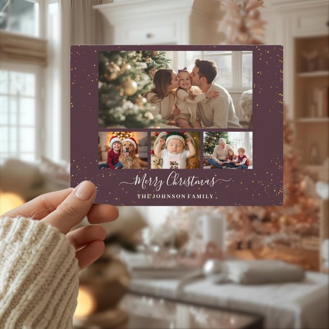 Elegant 4 Photo Christmas Card (Creator Uploaded)