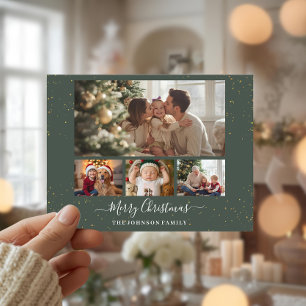 Elegant 4 Photo Christmas Card