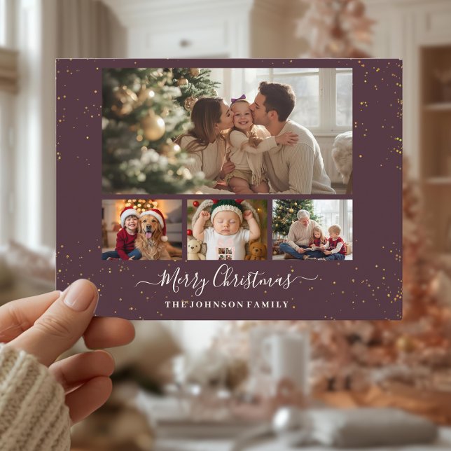 Elegant 4 Photo Christmas Card (Creator Uploaded)