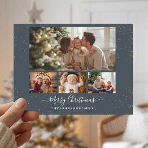 Elegant 4 Photo Christmas Card