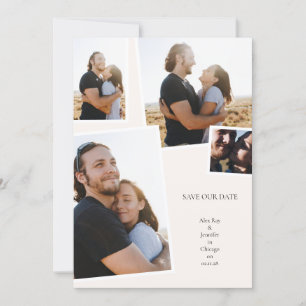 Elegant 4 photo Collage Wedding Save The Date