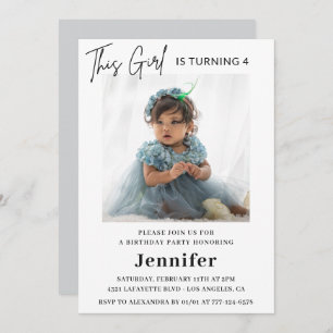 Elegant 4th birthday invitations Photo Modern