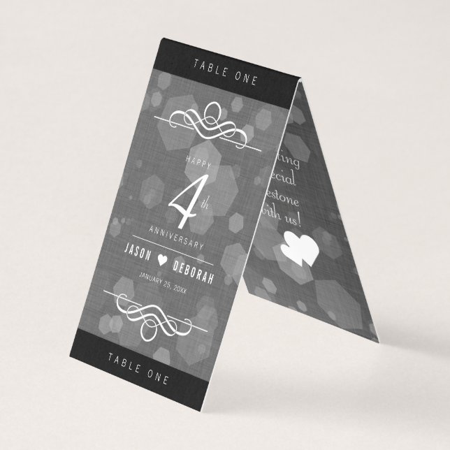 Elegant 4th Linen Wedding Anniversary Celebration (Front)