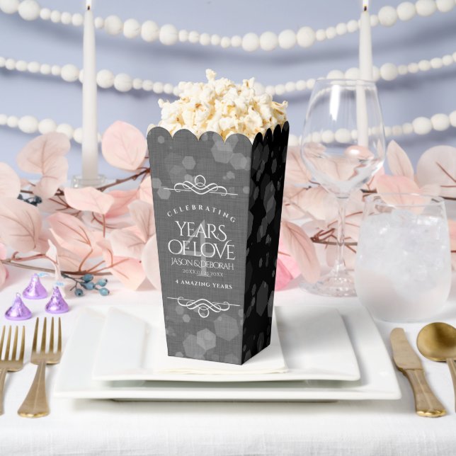 Elegant 4th Linen Wedding Anniversary Celebration Favour Box (Wedding)