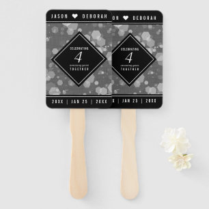 Elegant 4th Linen Wedding Anniversary Celebration Hand Fan