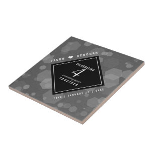 Elegant 4th Linen Wedding Anniversary Celebration Tile