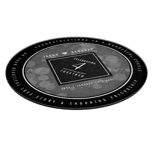 Elegant 4th Linen Wedding Anniversary Cutting Board (Corner)