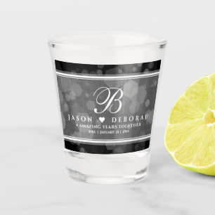Elegant 4th Linen Wedding Anniversary Shot Glass