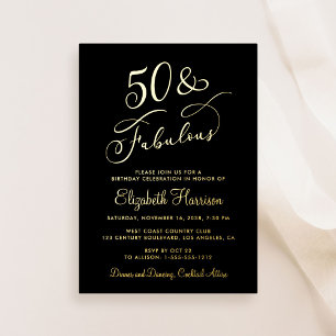 Elegant 50 And Fabulous Black 50th Birthday Party