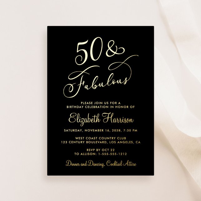 Elegant 50 And Fabulous Black 50th Birthday Party (Creator Uploaded)