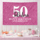 Elegant 50 and Fabulous Pink Sparkle 50th Birthday