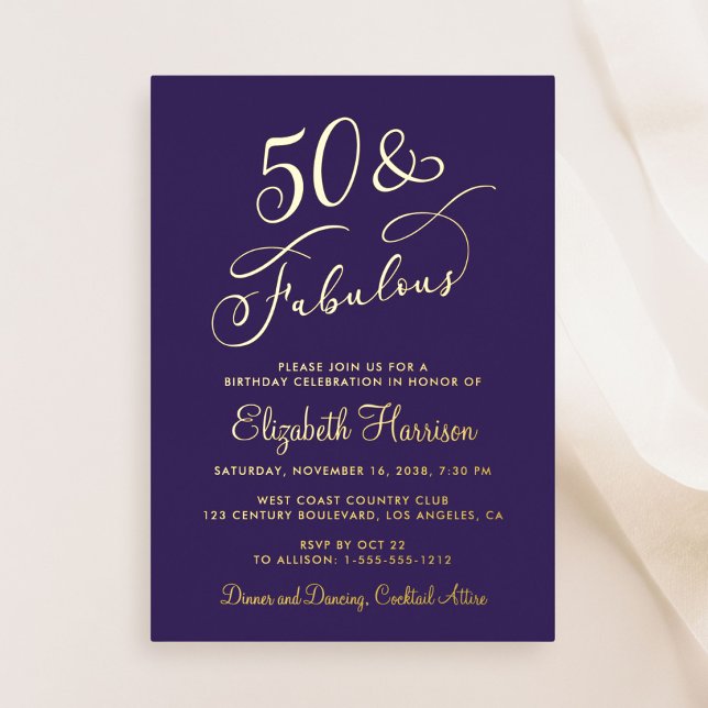 Elegant 50 And Fabulous Purple 50th Birthday Party (Creator Uploaded)