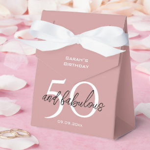 Elegant 50 & Fabulous Birthday Dusty Pink Girly Favour Box