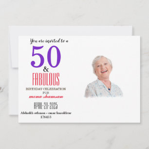 Elegant 50 & Fabulous Birthday Invitation