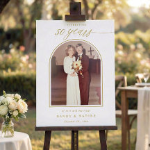 Elegant 50 Years Fiftieth Anniversary Gold Welcome