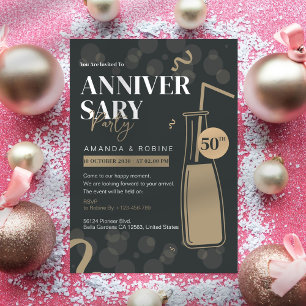 Elegant 50th Anniversary Invitation