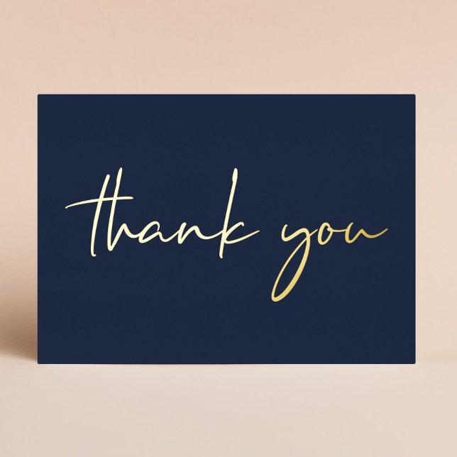 Elegant 50th Birthday Blue Foil Thank You Card (Creator Uploaded)