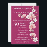 Elegant 50th Birthday Invitation for Women<br><div class="desc">Celebrate 50 fabulous years with this elegant pink floral birthday invitation. Perfect for a stylish and timeless birthday party,  featuring delicate blossoms and a touch of pastel charm.</div>