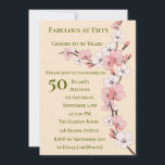 Elegant 50th Birthday Invitation for Women<br><div class="desc">Celebrate 50 fabulous years with this elegant pink floral birthday invitation. Perfect for a stylish and timeless birthday party,  featuring delicate blossoms and a touch of pastel charm.</div>