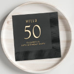 Elegant 50th Birthday Party Foil Napkins<br><div class="desc">Elevate your 50th birthday party with these elegant foil-stamped napkins featuring your choice of gold,  silver or rose gold foil for a sophisticated touch,  "Hello 50" in simple typography and your name in modern lettering, </div>