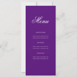 Elegant 50th Birthday Party Menu Gold Purple Invitation
