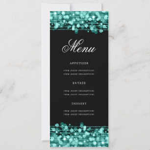 Elegant 50th Birthday Party Menu Turquoise Invitation