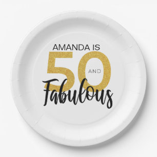 Elegant 50th Birthday Party Paper Plate