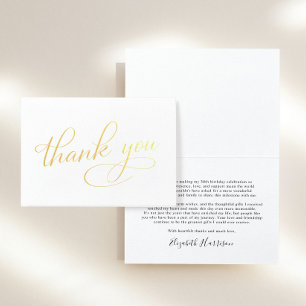 Elegant 50th Birthday Thank You Foil Card