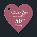 Elegant 50th Birthday Thank You Rose Gold Favour Tags<br><div class="desc">Elegant beautiful golden 50th Birthday Thank You Rose Gold Favour Tags.</div>