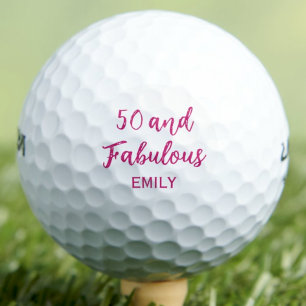 Elegant 50th Gift for Daughter – 50 and Fabulous Golf Balls