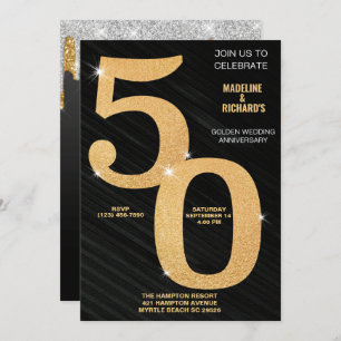 Elegant 50th Gold Anniversary Celebration Invitation