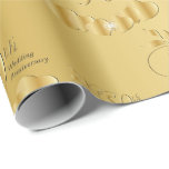 Elegant 50th Golden Wedding Anniversary Wrapping Paper<br><div class="desc">⭐⭐⭐⭐⭐ 5 Star Review. 50th Golden Wedding Anniversary Wrapping Paper in a gold design. ⭐99% of my designs in my store are done in layers. This makes it easy for you to resize and move the graphics and text around so that it will fit each product perfectly. 📌 (Please be...</div>