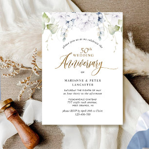Elegant 50th (or other) Wedding Anniversary Invitation
