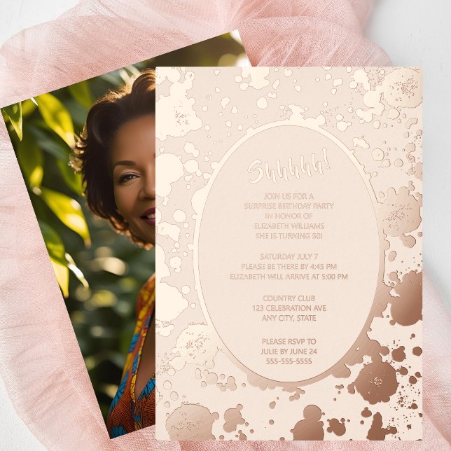 Elegant 50th Photo on Back Custom Birthday Unique  (Creator Uploaded)