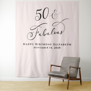 Elegant 50th Pink Birthday Party Tapestry