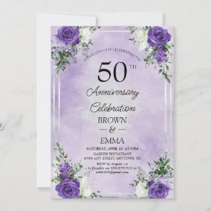 Elegant 50th Wedding Anniversary Floral Celebratio Invitation