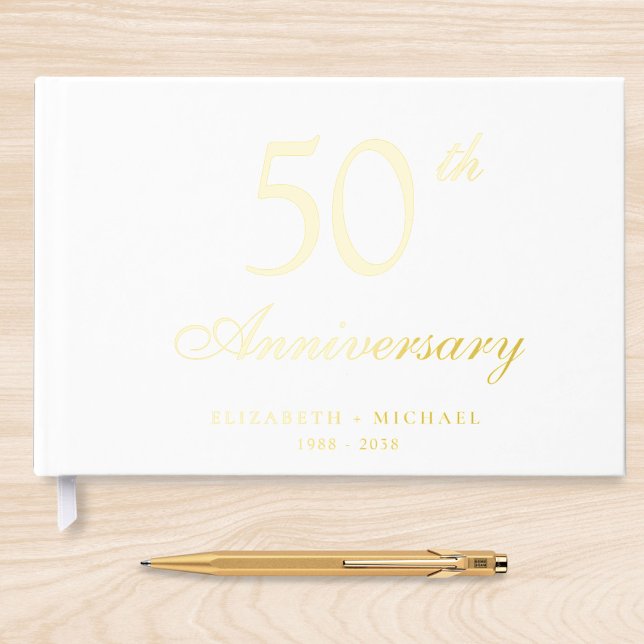 Elegant 50th Wedding Anniversary Guest Book (Creator Uploaded)