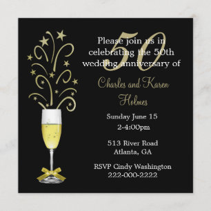 Elegant 50th Wedding Anniversary Invitation