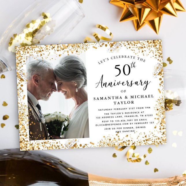 Elegant 50th Wedding Anniversary Invitation (Creator Uploaded)