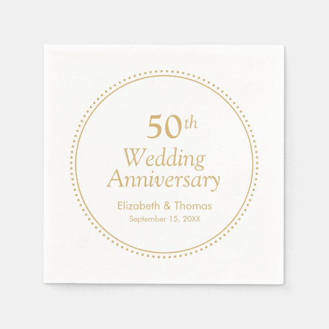 Elegant 50th Wedding Anniversary Napkin (Front)