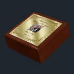 Elegant 50th Wedding Anniversary Photo Gift Box<br><div class="desc">A Digitalbcon Images Design featuring a gold colour theme with a variety of custom images, shapes, patterns, styles and fonts in this one-of-a-kind "Golden Wedding Anniversary" Photo Gift Box. This colourful and elegant design comes wtih customisable photo insert and text lettering to suit your special event. This makes the perfect...</div>