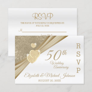 Elegant 50th Wedding Anniversary - RSVP Card
