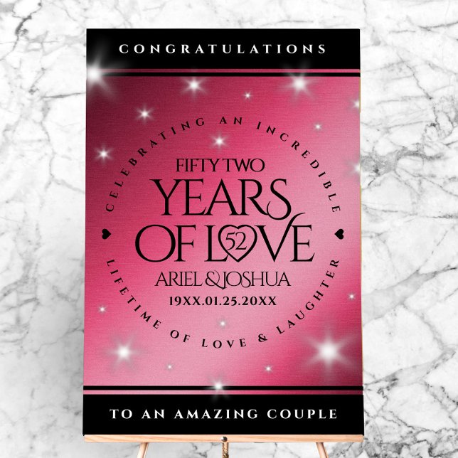 Elegant 52nd Star Ruby Wedding Anniversary Acrylic Sign (Elegant 52nd Star Ruby Wedding Anniversary Acrylic Sign Cover Photo)