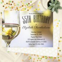 Elegant 55th Birthday Party Wine Gold White  Bokeh