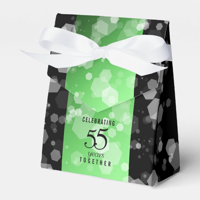 Elegant 55th Emerald Wedding Anniversary Favour Box (Front Side)